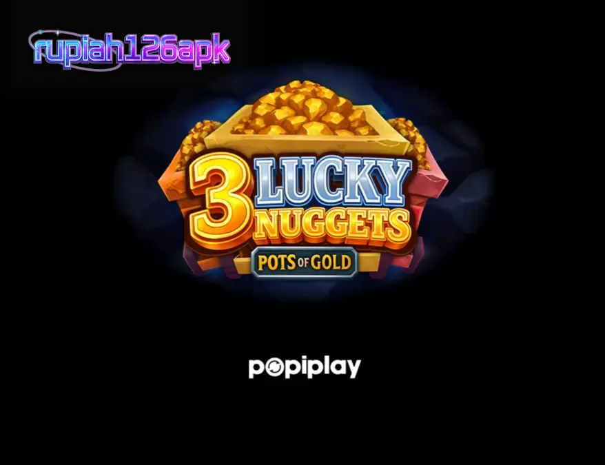 Tampilan visual slot 3 Lucky Nuggets dengan tema tambang emas